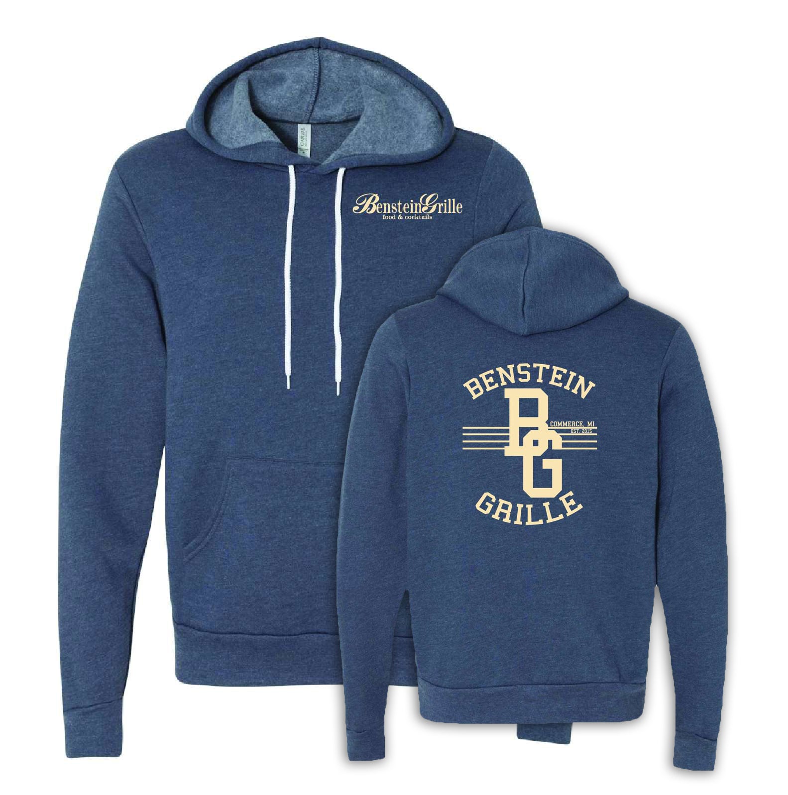 Benstein Grille “Ben Eating, Ben Drinking Ben Serving” Cozy Hoodie Left Chest BG W/Diner Design - Mato & Hash