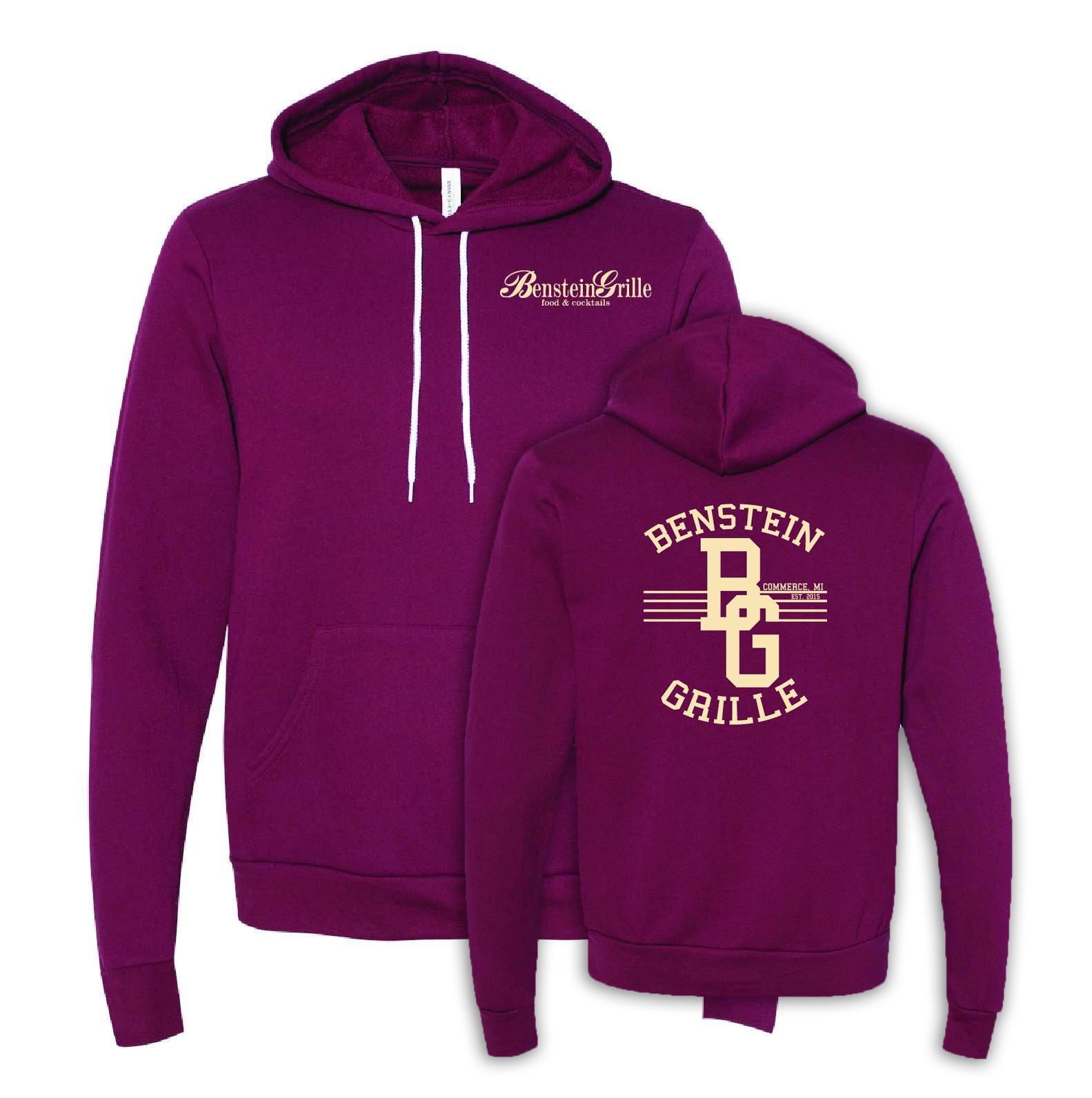 Benstein Grille “Ben Eating, Ben Drinking Ben Serving” Cozy Hoodie Left Chest BG W/Diner Design - Mato & Hash