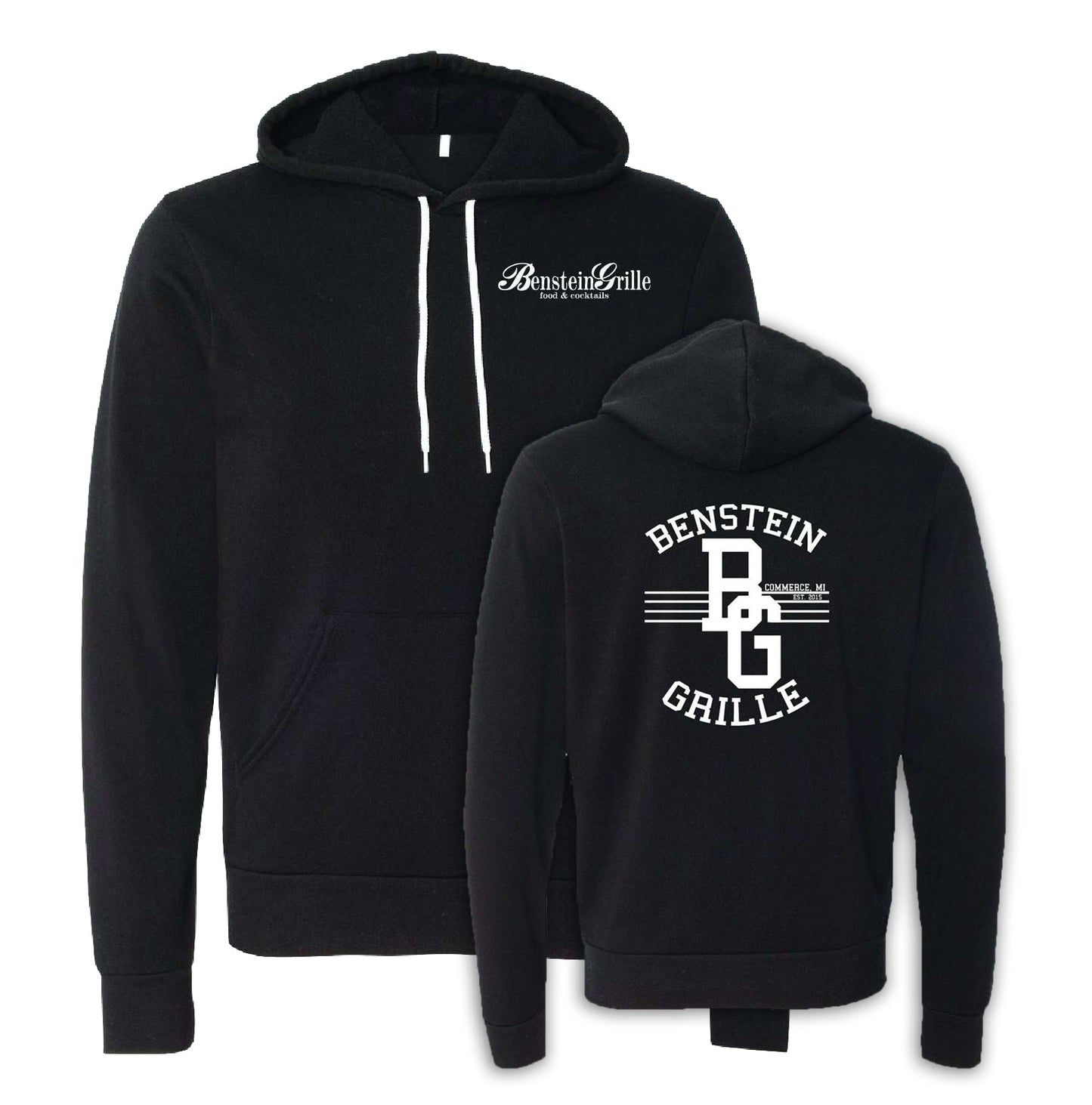 Benstein Grille “Ben Eating, Ben Drinking Ben Serving” Cozy Hoodie Left Chest BG W/Diner Design - Mato & Hash