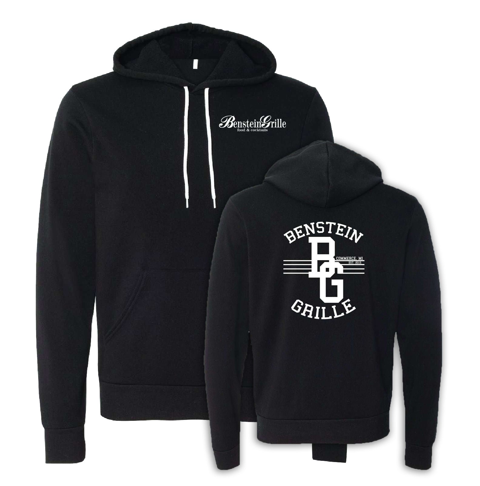 Benstein Grille “Ben Eating, Ben Drinking Ben Serving” Cozy Hoodie Left Chest BG W/Diner Design - Mato & Hash