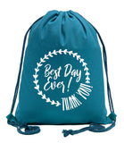 Best Day Ever! Thank You! Cotton Drawstring Bag