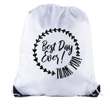 Best Day Ever! Thank You! Polyester Drawstring Bag