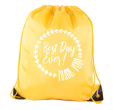 Best Day Ever! Thank You! Polyester Drawstring Bag - Mato & Hash