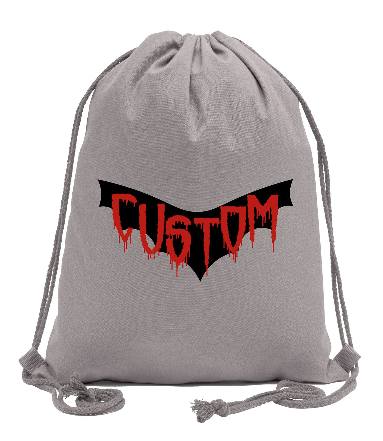 Bloody Vampire Bat Custom Cotton Halloween Drawstring Bag - Mato & Hash