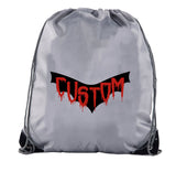 Bloody Vampire Bat Custom Polyester Halloween Drawstring Bag