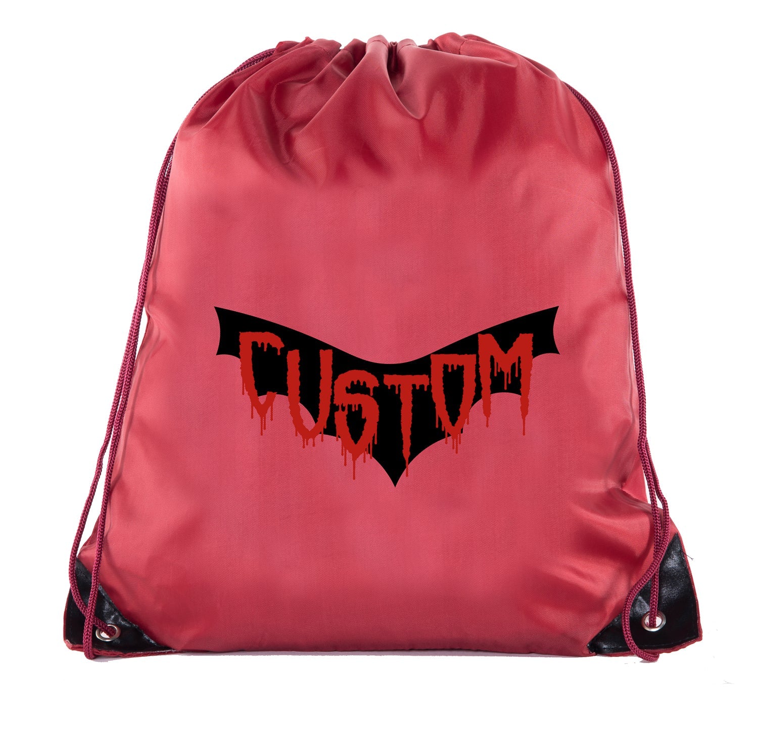 Bloody Vampire Bat Custom Polyester Halloween Drawstring Bag - Mato & Hash