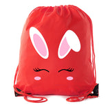 Blushing Bunny Easter Polyester Drawstring Bag