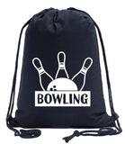 Bowling Ball & Pins Cotton Drawstring Bag