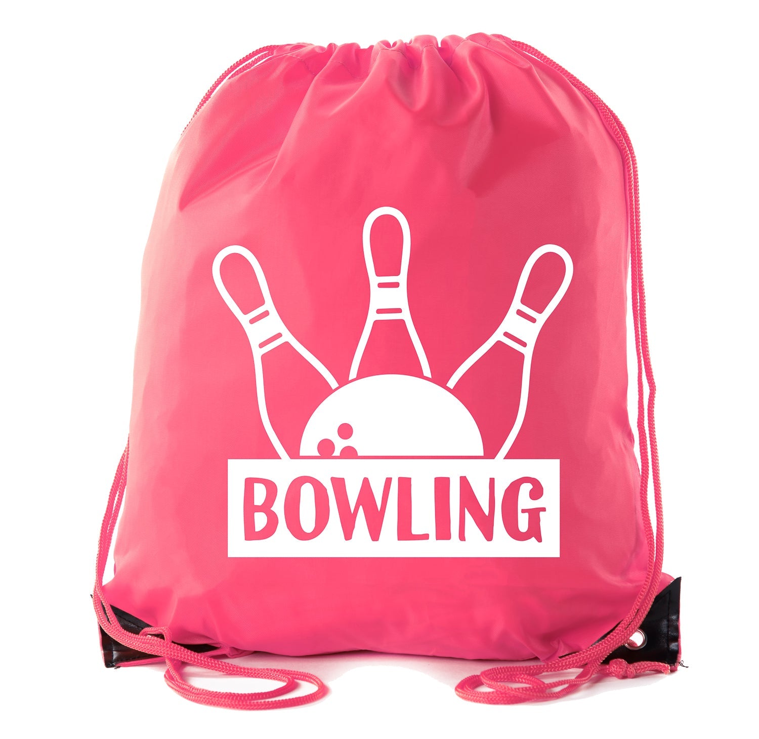 Bowling Ball & Pins Polyester Drawstring Bag - Mato & Hash