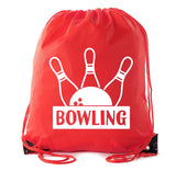 Bowling Ball & Pins Polyester Drawstring Bag - Mato & Hash