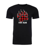 Buffalo Plaid Paw Print Papa Bear Unisex T Shirts