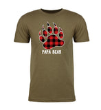 Buffalo Plaid Paw Print Papa Bear Unisex T Shirts - Mato & Hash