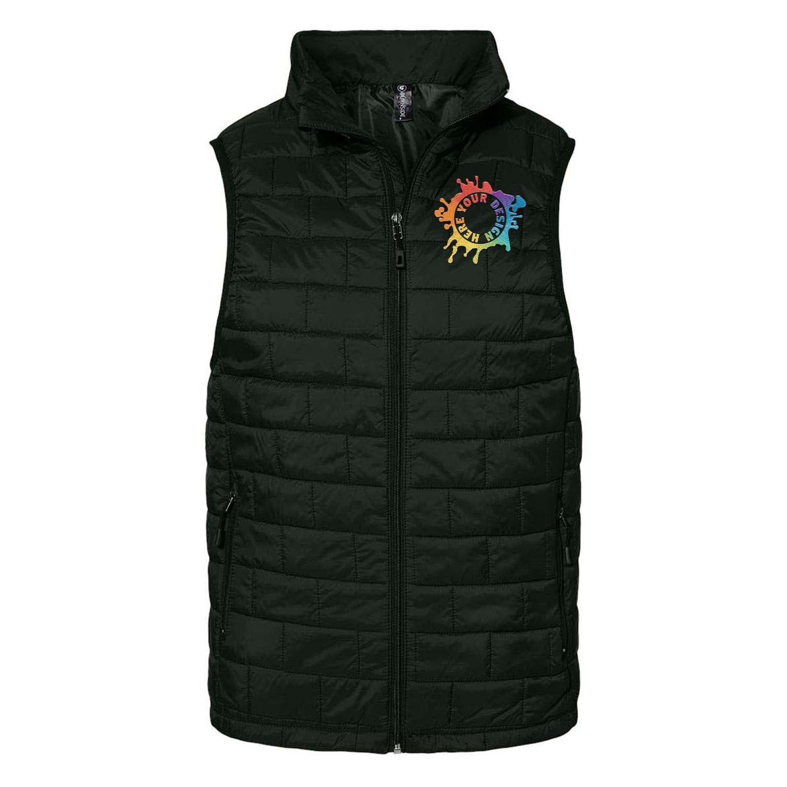 Burnside Elemental Puffer Vest Jacket Embroidery - Mato & Hash