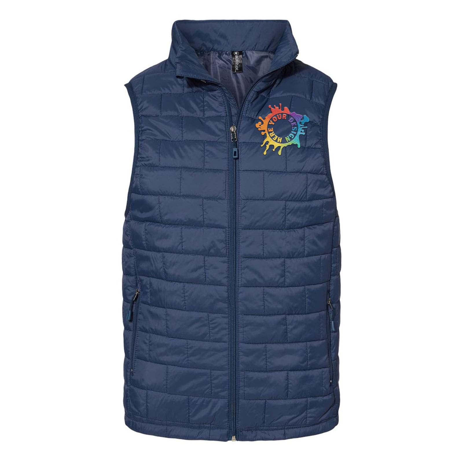 Burnside Elemental Puffer Vest Jacket Embroidery - Mato & Hash