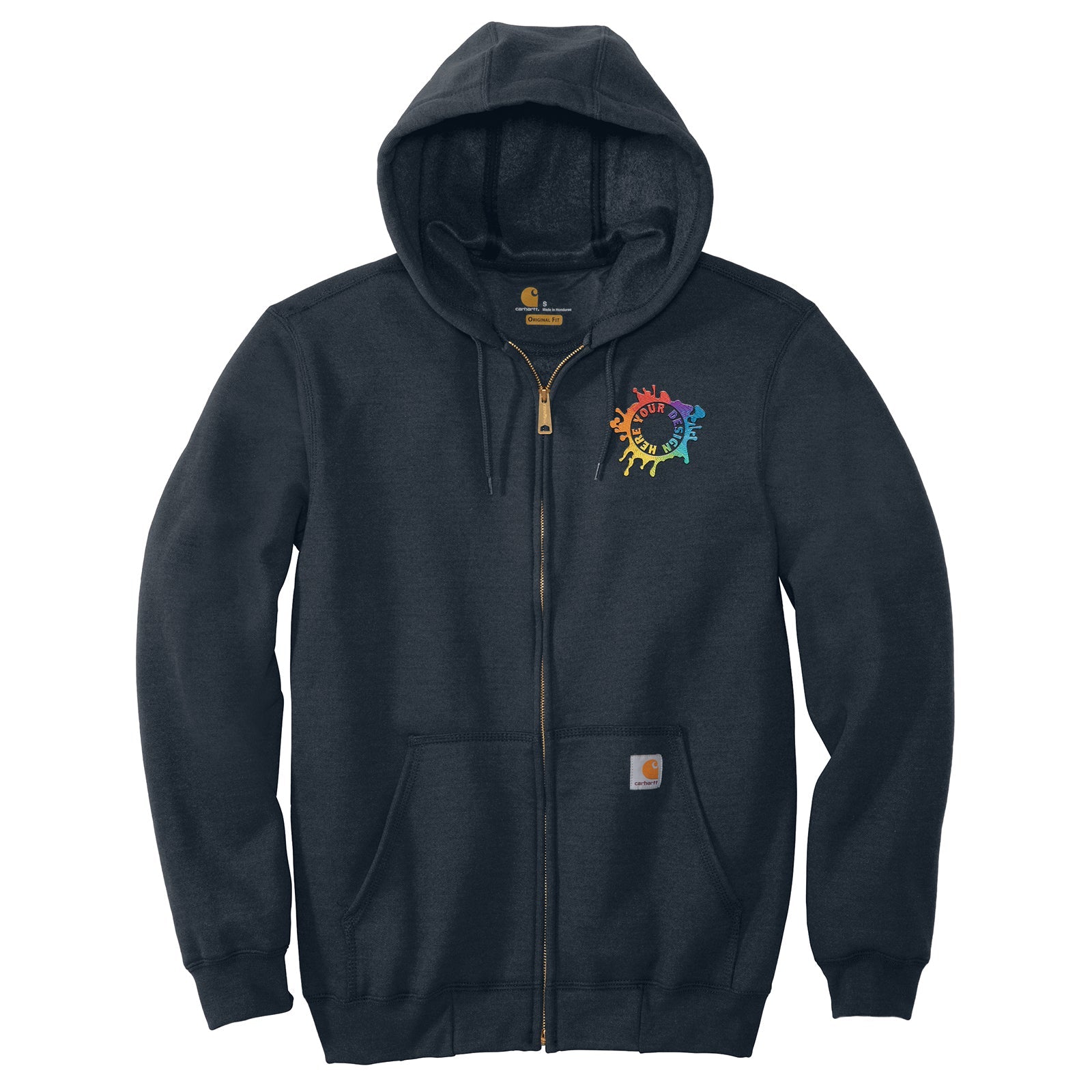 Carhartt Men's Cotton/Polyester Midweight Hooded Zip-Front Sweatshirt Embroidery - Mato & Hash