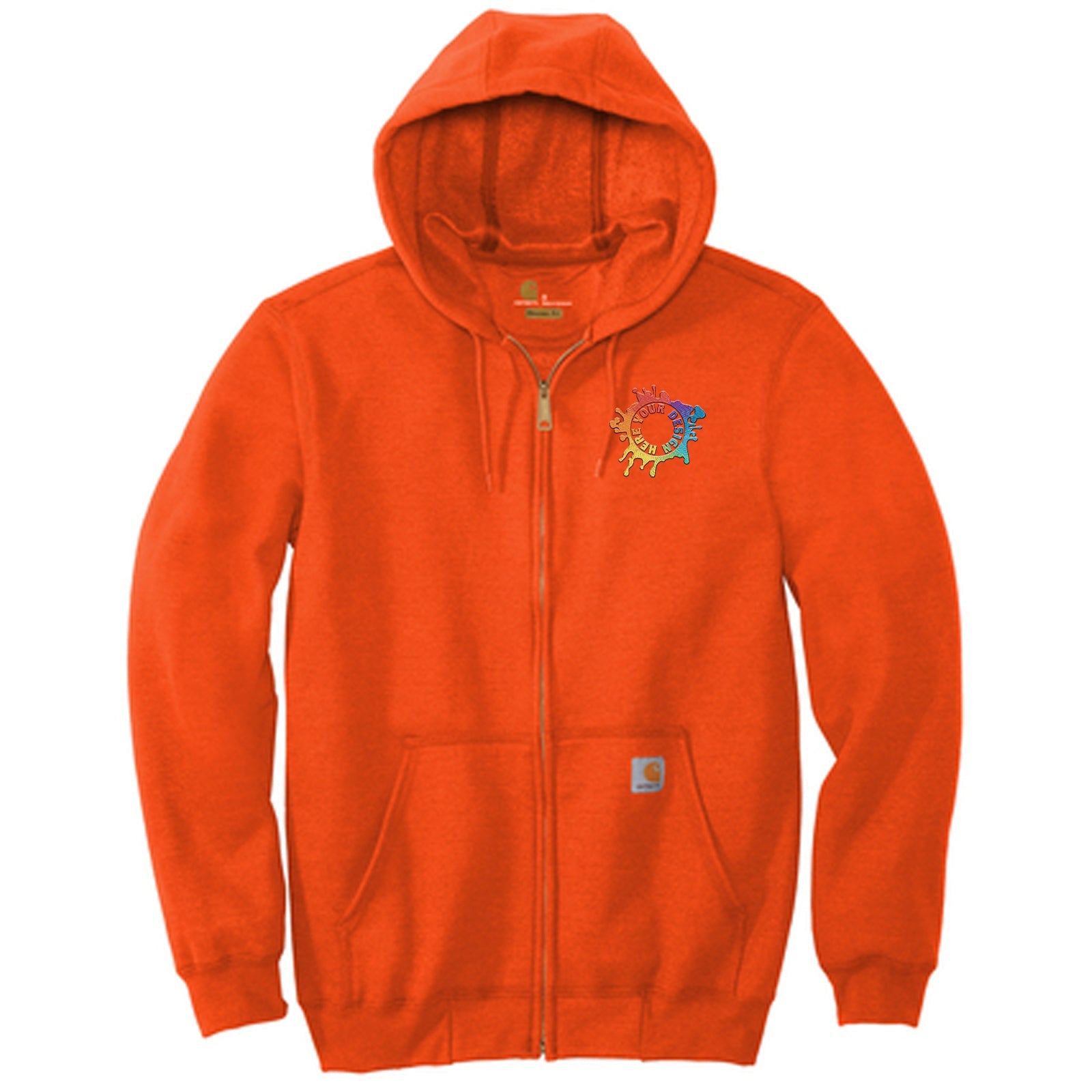 Carhartt Men's Cotton/Polyester Midweight Hooded Zip-Front Sweatshirt Embroidery - Mato & Hash