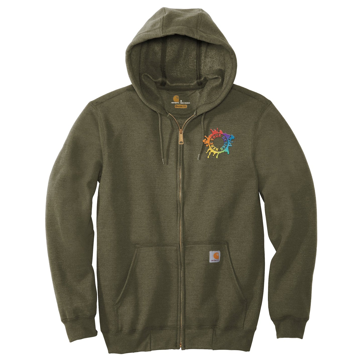 Carhartt Men's Cotton/Polyester Midweight Hooded Zip-Front Sweatshirt Embroidery - Mato & Hash
