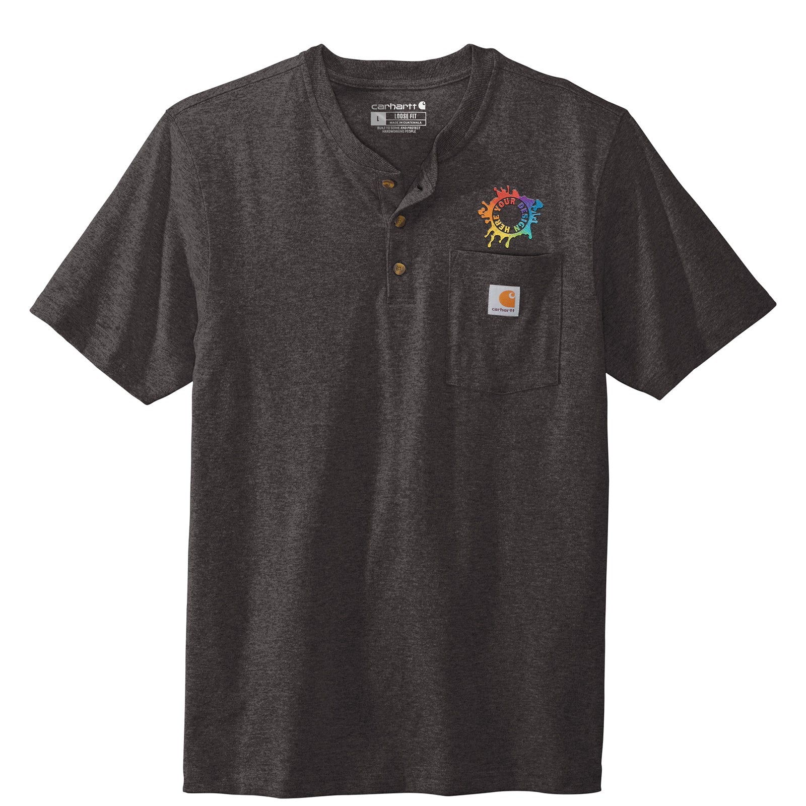 Carhartt Short Sleeve Henley T-Shirt Embroidery - Mato & Hash