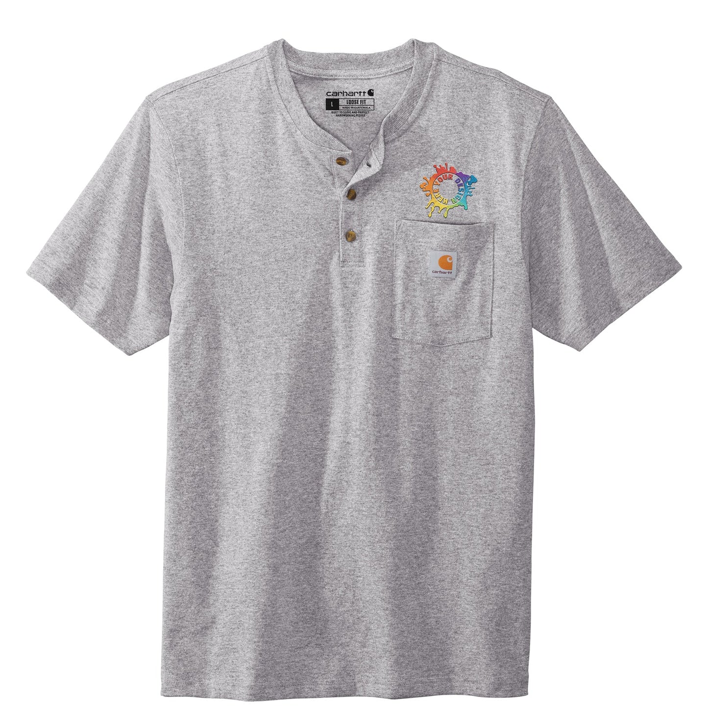Carhartt Short Sleeve Henley T-Shirt Embroidery - Mato & Hash