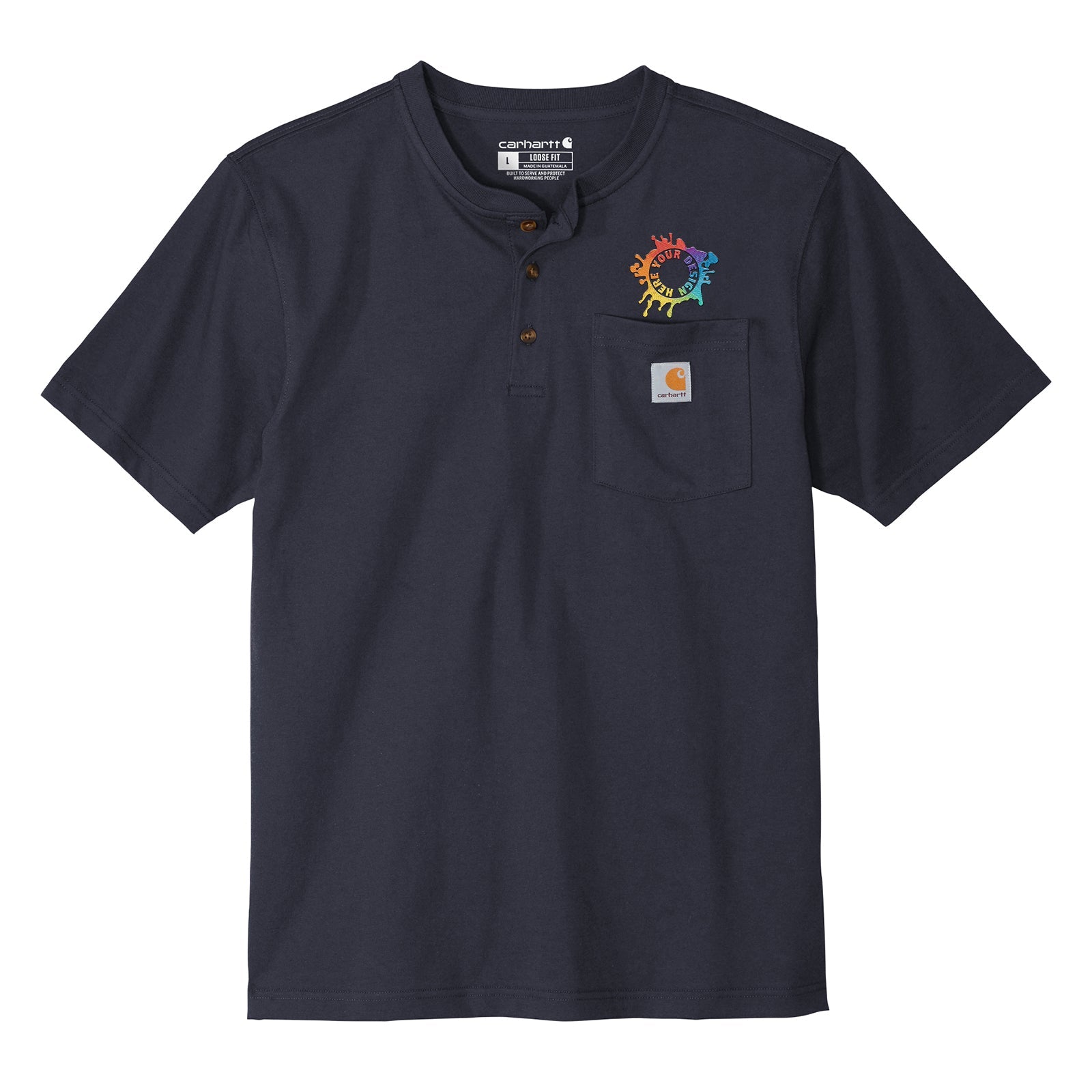 Carhartt Short Sleeve Henley T-Shirt Embroidery - Mato & Hash