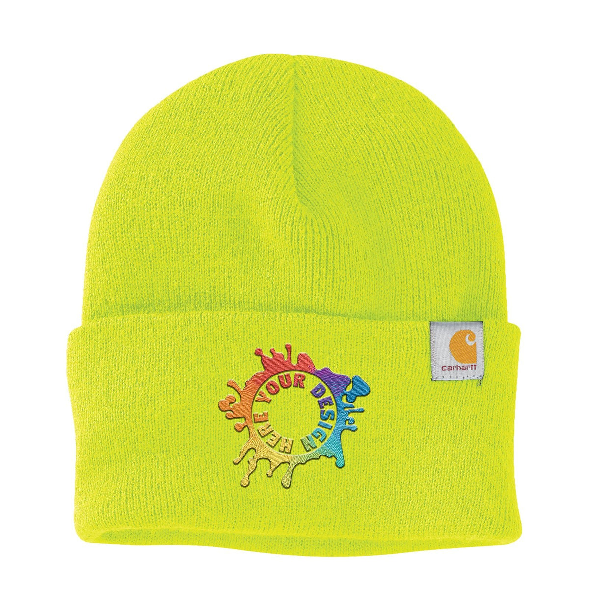 Hand embroidered carhartt lemongrass beanie Embroidering carhartt beanies! ??? #embroidery  main image 2