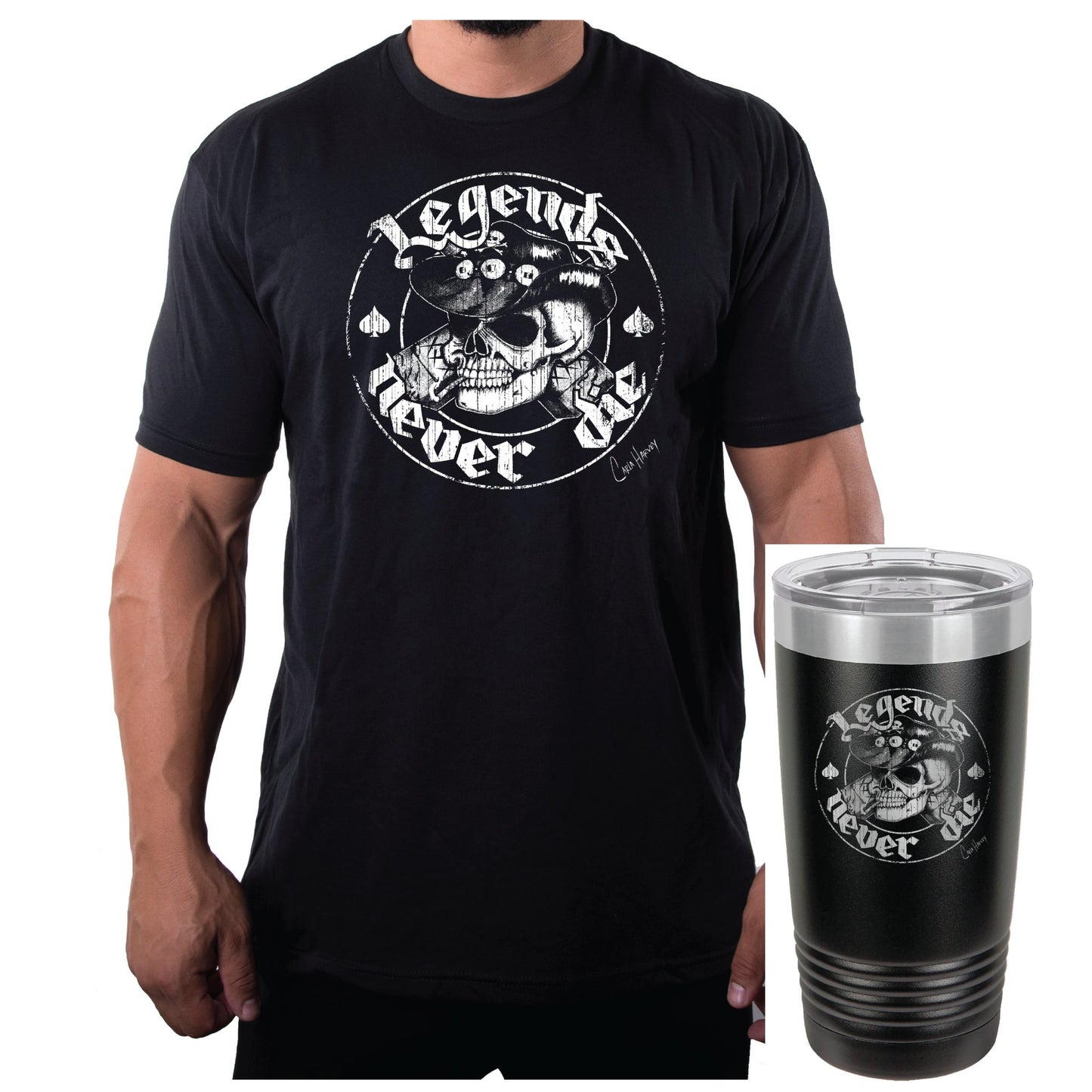 Carla Harvey Legends Never Die Unisex T-Shirt and Tumbler Combo - Mato & Hash