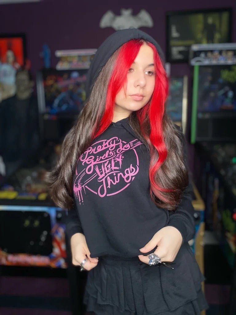 Carla Harvey Pretty Girls Pink Logo Crop Hoodie - Mato & Hash