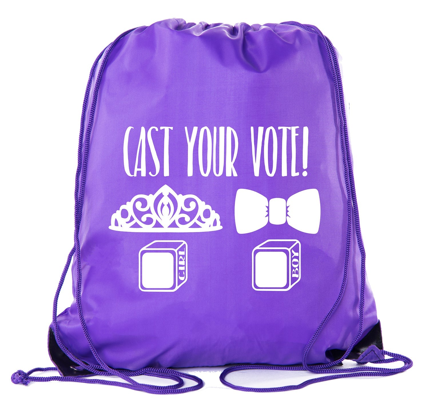 Cast Your Vote Girl or Boy Baby Shower Polyester Drawstring Bag - Mato & Hash
