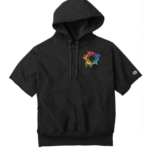 Champion ® Reverse Weave ® Short Sleeve Hooded Sweatshirt Embroidery - Mato & Hash