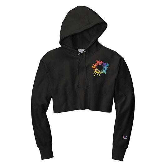 Champion ® Women’s Reverse Weave ® Cropped Cut-Off Hooded Sweatshirt Embroidery - Mato & Hash