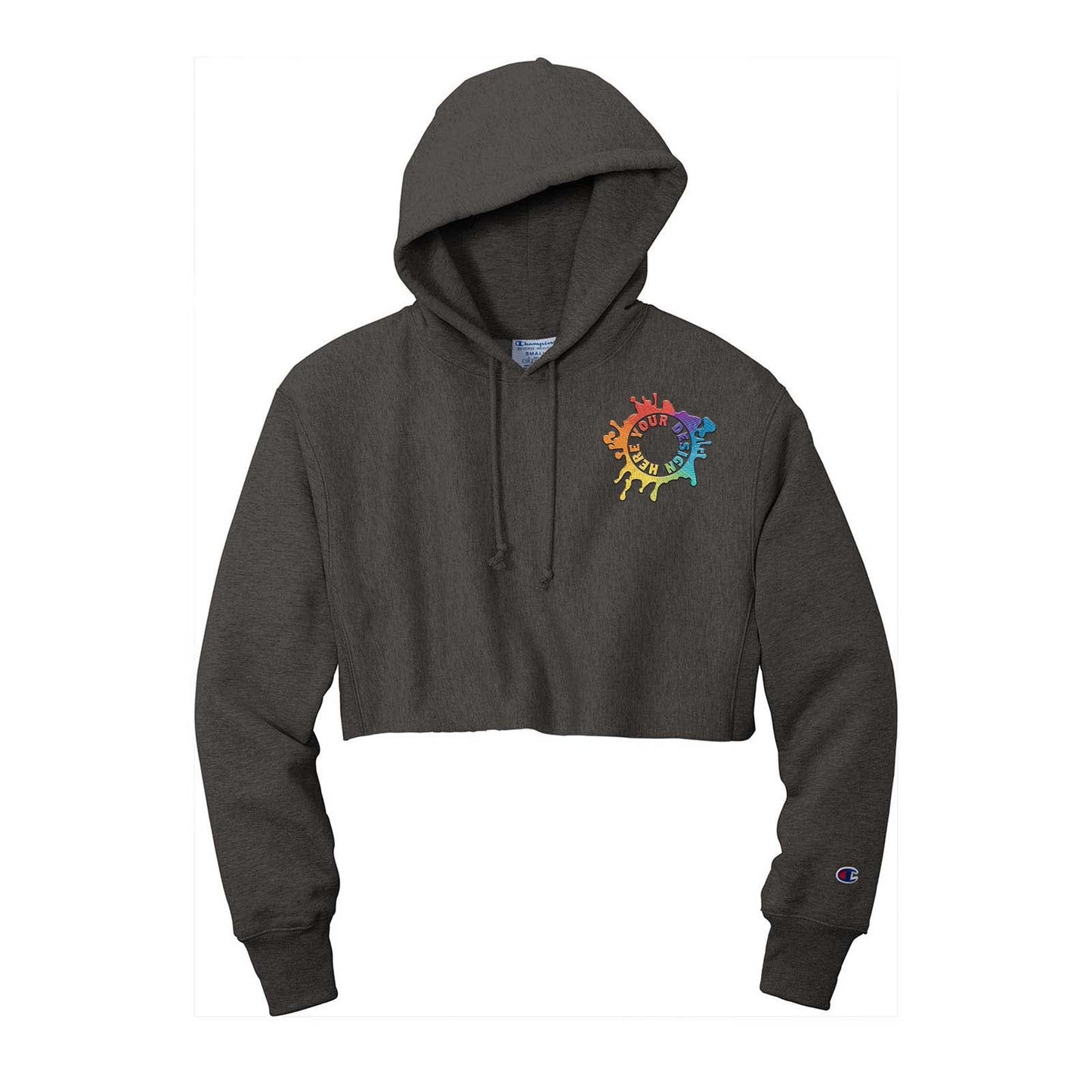 Champion ® Women’s Reverse Weave ® Cropped Cut-Off Hooded Sweatshirt Embroidery - Mato & Hash