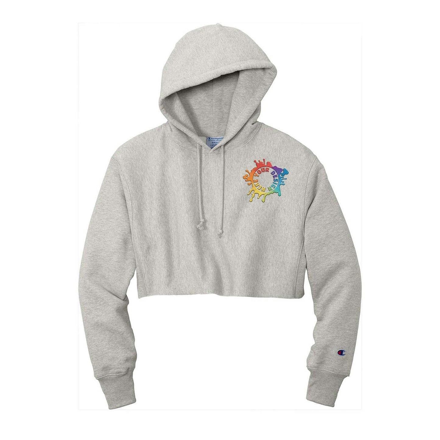Champion ® Women’s Reverse Weave ® Cropped Cut-Off Hooded Sweatshirt Embroidery - Mato & Hash
