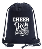 Cheer Diva - Zebra Bullhorn Cotton Drawstring Bag - Mato & Hash
