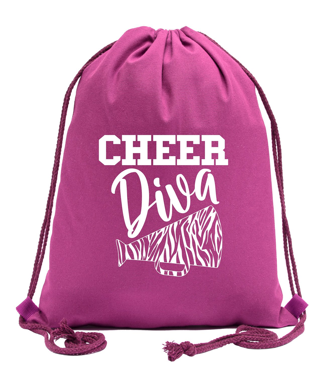 Cheer Diva - Zebra Bullhorn Cotton Drawstring Bag - Mato & Hash