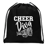 Cheer Diva - Zebra Bullhorn Mini Polyester Drawstring Bag