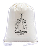 Christmas Castle Custom Year Cotton Drawstring Bag - Mato & Hash