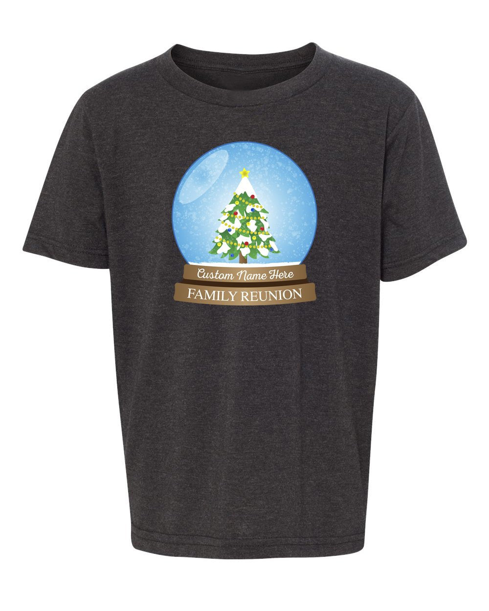 Christmas Snow Globe + Custom Name Family Reunion Kids T Shirts - Mato & Hash