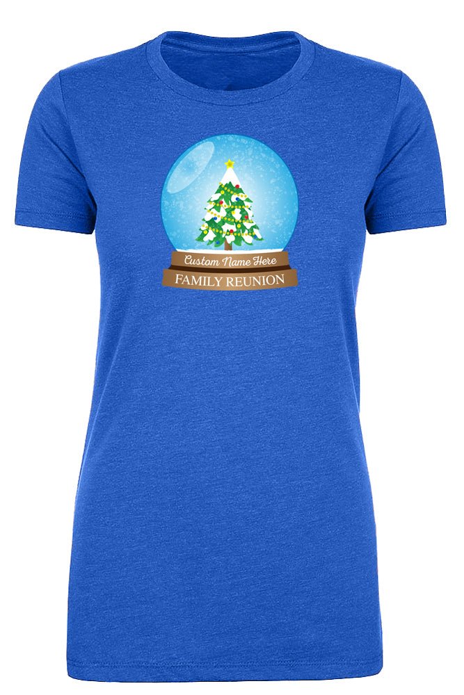 Christmas Snow Globe + Custom Name Family Reunion Womens T Shirts - Mato & Hash