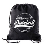 Classic Baseball Logo Polyester Drawstring Bag