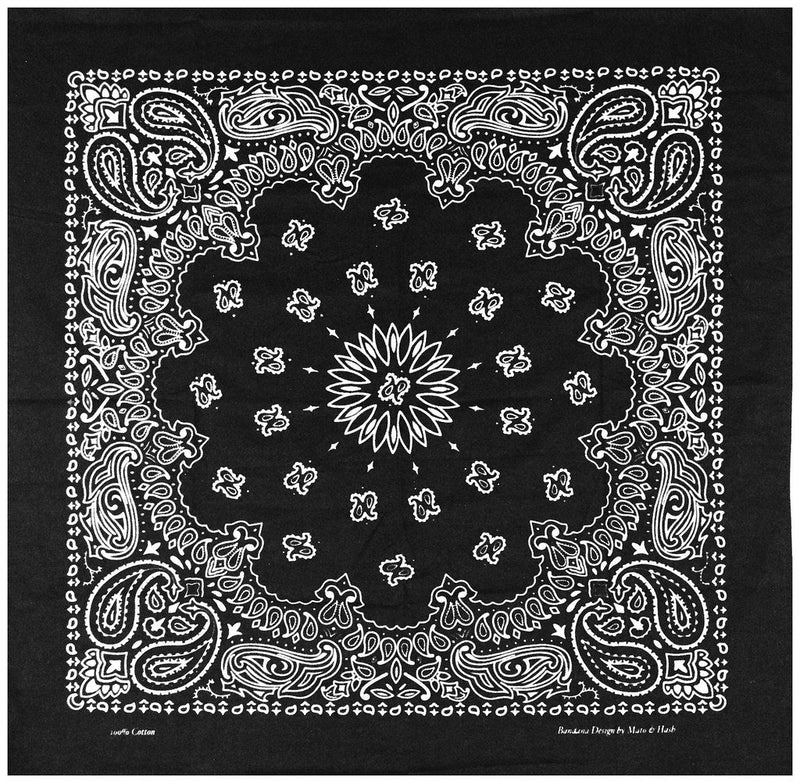 Classic Paisley or Solid Color 27" x 27" Bandanas - Mato & Hash