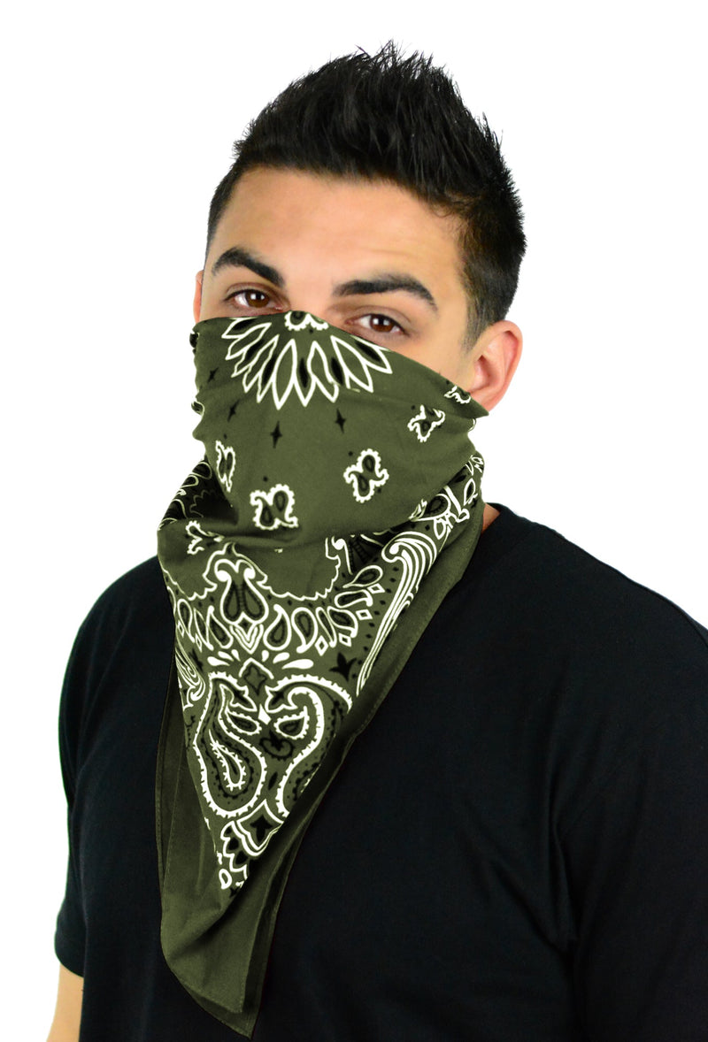 Classic Paisley or Solid Color 27" x 27" Bandanas - Mato & Hash