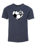 Classic Soccer Ball Heart & Custom Number Kids T Shirts