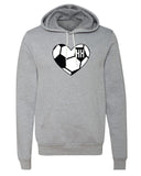 Classic Soccer Ball Heart & Custom Number Unisex Hoodies