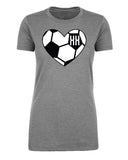 Classic Soccer Ball Heart & Custom Number Womens T Shirts