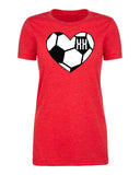 Classic Soccer Ball Heart & Custom Number Womens T Shirts - Mato & Hash