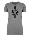 Classic Soccer Ball Skull Womens T Shirts