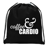 Coffee & Cardio Mini Polyester Drawstring Bag