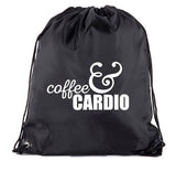 Coffee & Cardio Polyester Drawstring Bag