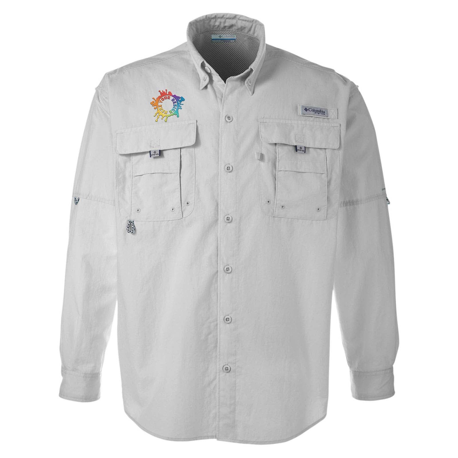 Columbia Men's Bahama II Long-Sleeve Shirt Embroidery Cool Gray / 3X Large