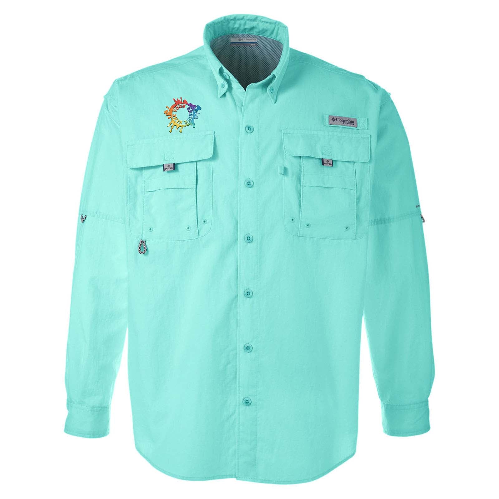 Columbia Men's Bahama II Long-Sleeve Shirt Embroidery Gulf Stream / 3X Large